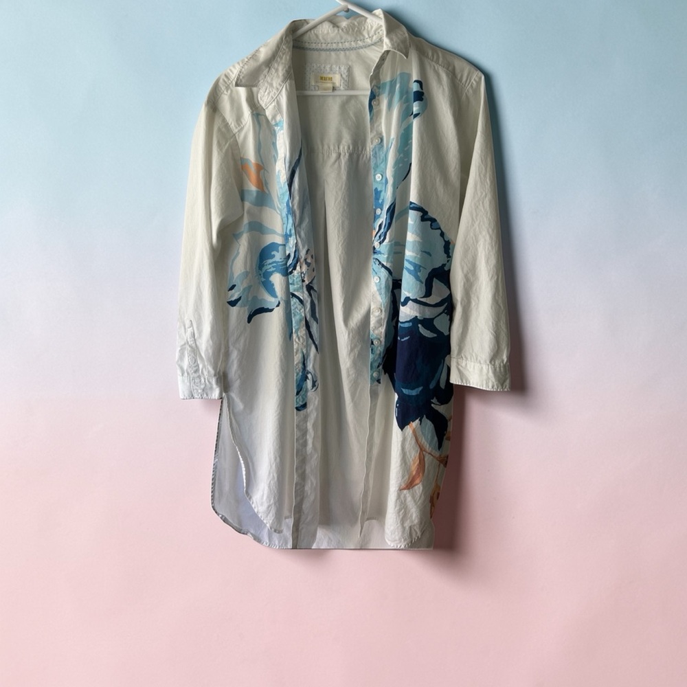 Excellent condition Maeve Longline button down Shirt from Anthropologie